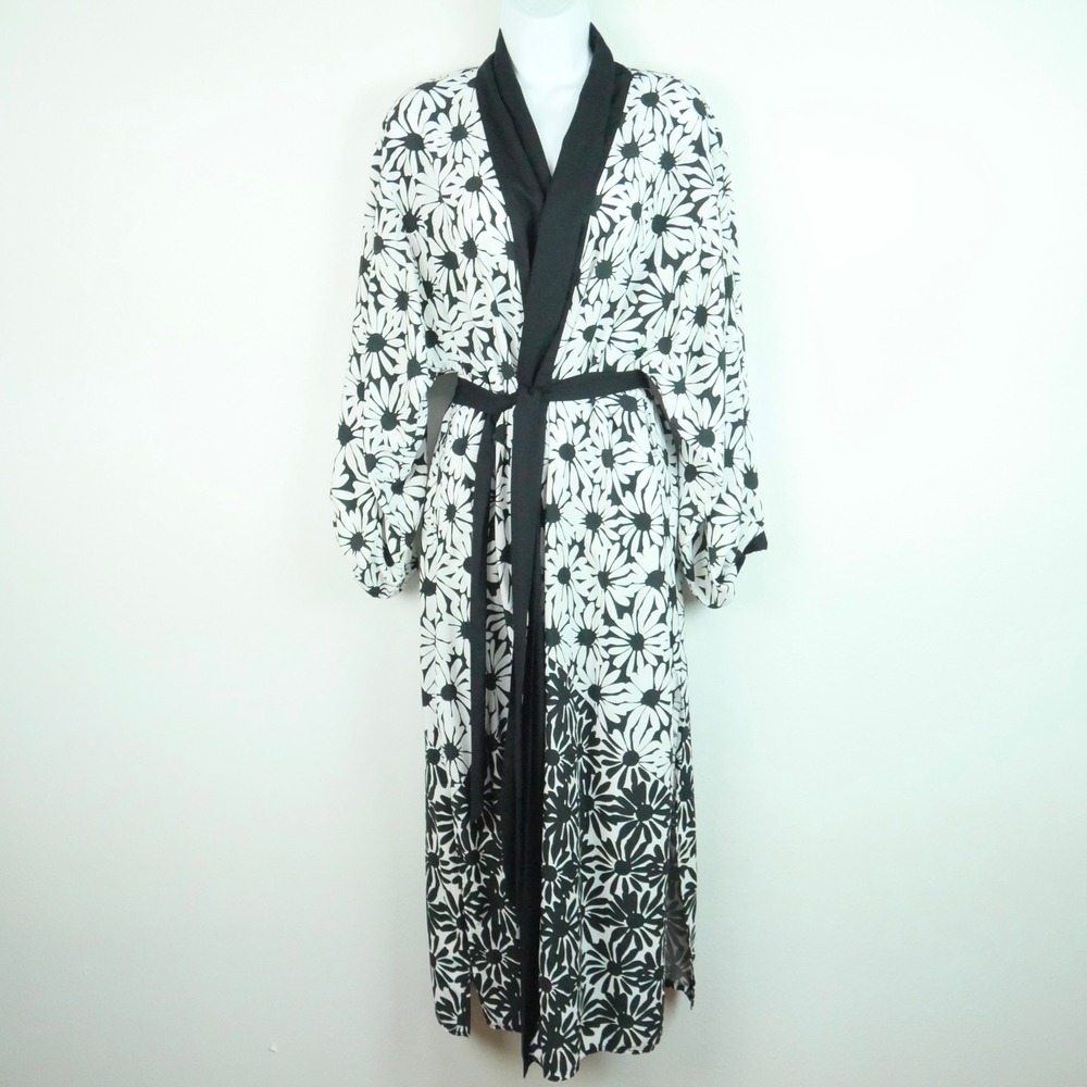 Vera for Anthropologie Daisy Floral Robe Duster Kimono Robe Boho Lounge One Size